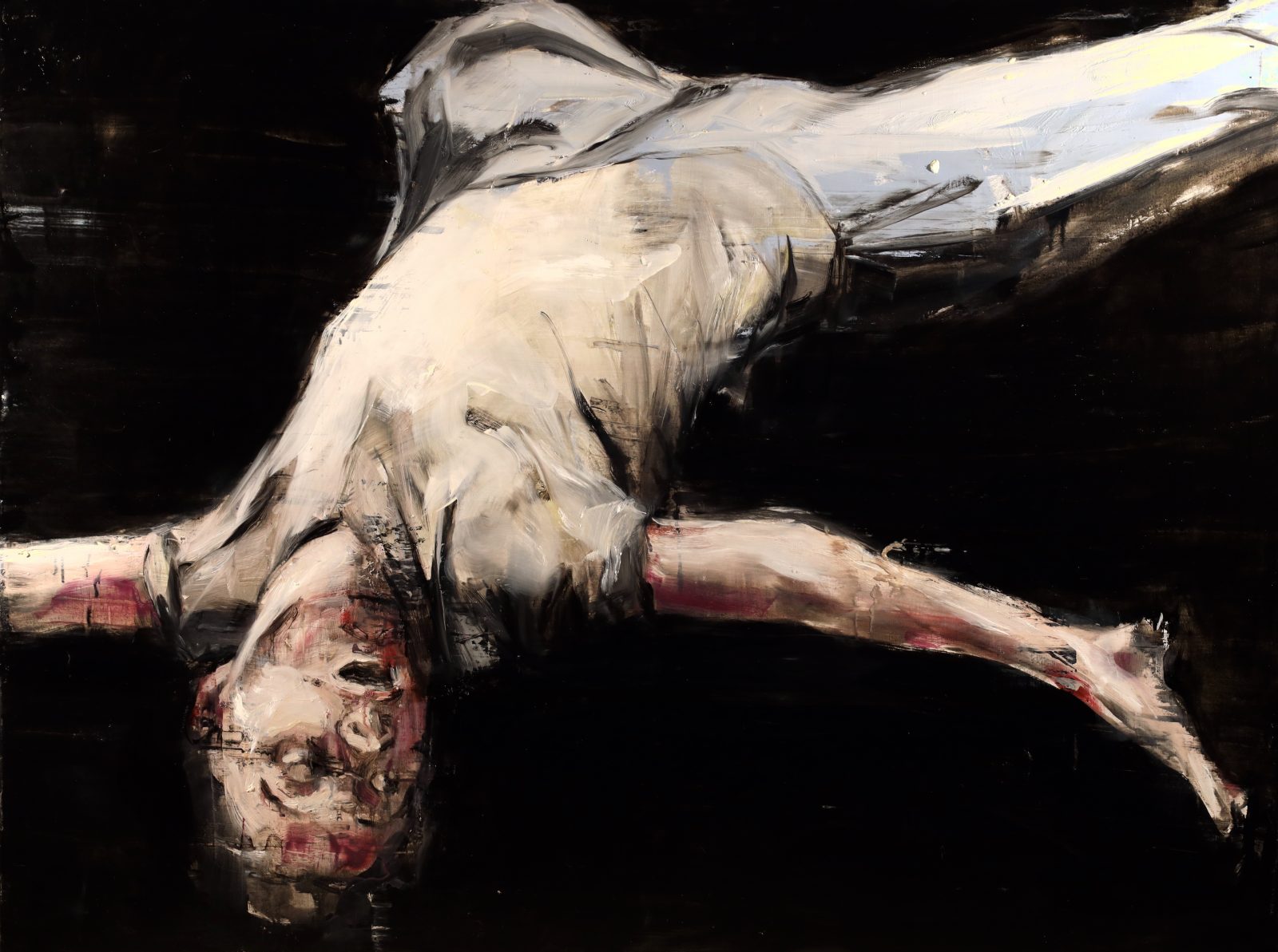 Paolo Maggis, Dark As Light, oil on canvas with abstract texture